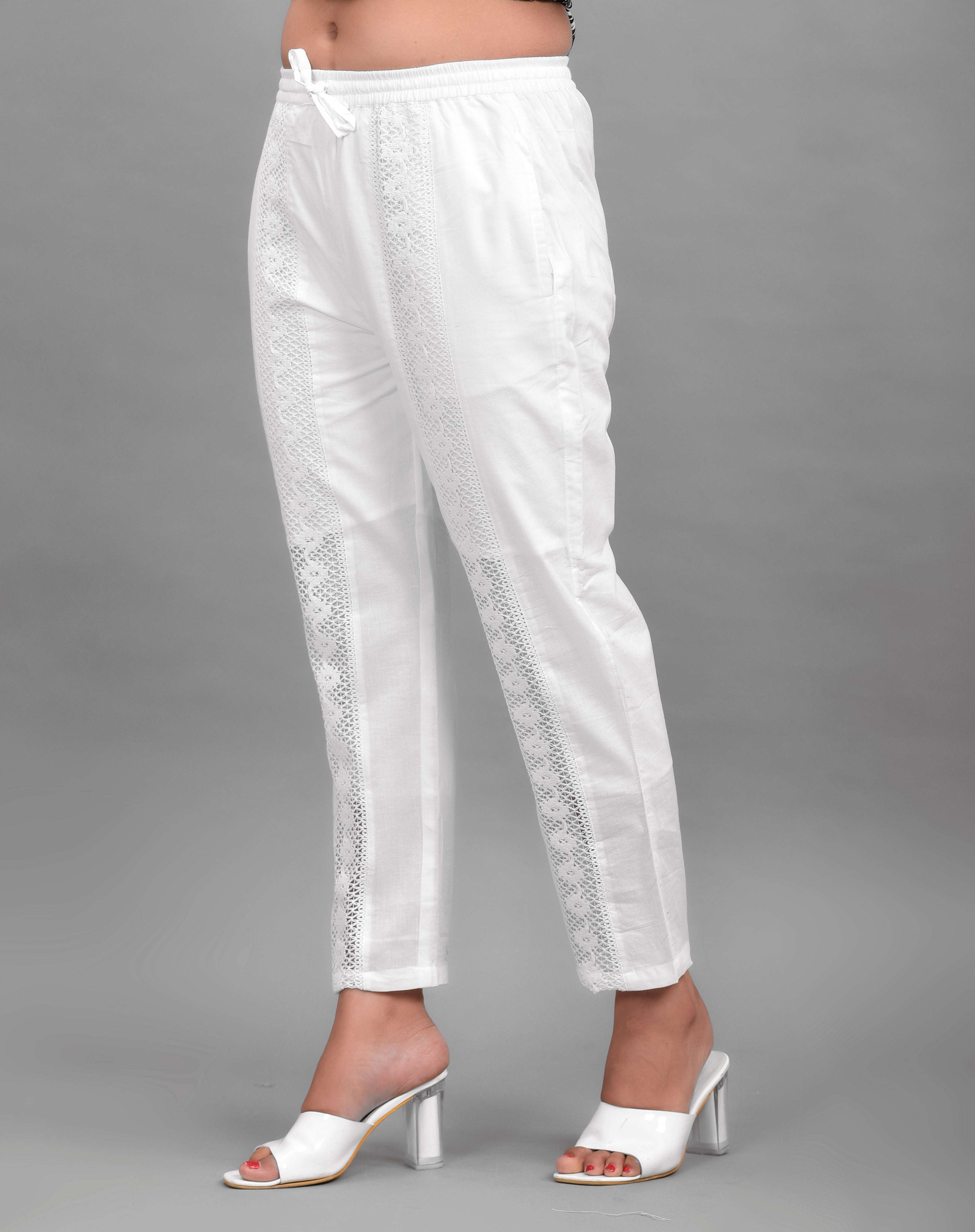 258 INR - Black Casual Lace Pant For Women - Cigarette pants - Straight Pant